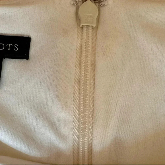 Talbots Black Cream Ponte Grosgrain Trim Sheath Dress Sleeveless Round Neck 10 - Picture 13 of 13